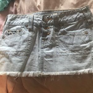 mini denim skirt with jewels